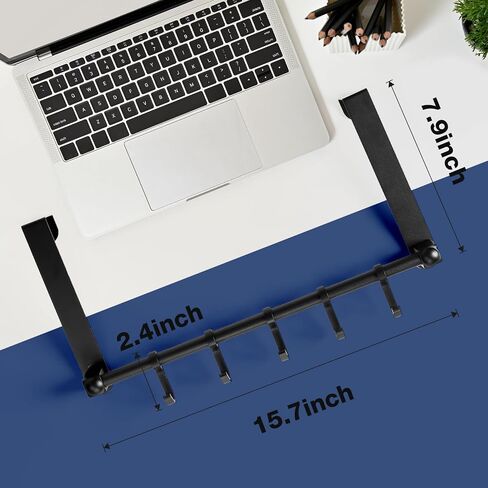 Matte Black Over The Door Hooks - Over The Door Towel Rack with 5 Coat Hooks for Hanging,Door Coat Hanger Towel Hanger Door Hook Hanger,Easy Door Organizer Hanging in Saudi Arabia