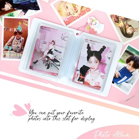 Photocard Binder 3 بوصة ألبوم Kpop Kpop Photocard حامل كتاب ألبوم صور صغير ألبوم Kpop مع قلادة لجمع الصور، 40 جيبًا (أرجواني) in Kuwait