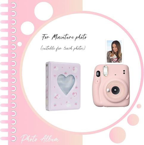 Photocard Binder 3 بوصة ألبوم Kpop Kpop Photocard حامل كتاب ألبوم صور صغير ألبوم Kpop مع قلادة لجمع الصور، 40 جيبًا (أرجواني) in Kuwait