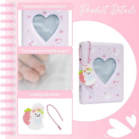 Photocard Binder 3 بوصة ألبوم Kpop Kpop Photocard حامل كتاب ألبوم صور صغير ألبوم Kpop مع قلادة لجمع الصور، 40 جيبًا (أرجواني) in Kuwait