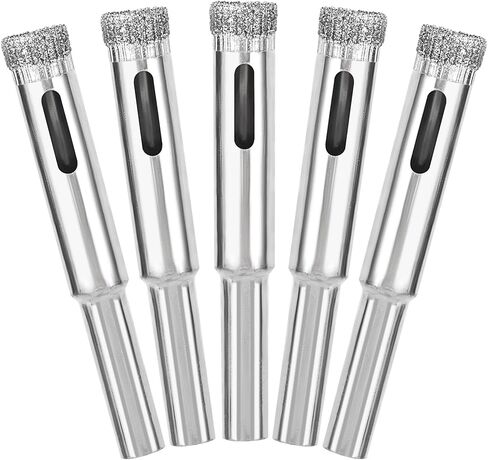 OIIKI 5 Pack Diamond Drill Bit Set, 8mm (5/16inch) Diamond Hole Saw Kit for Glass, Ceramics, Porcelain, Ceramic Tile, Marble in Saudi Arabia