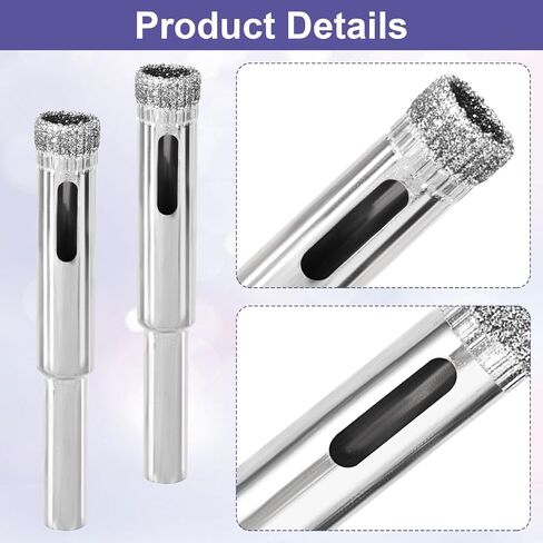 OIIKI 5 Pack Diamond Drill Bit Set, 8mm (5/16inch) Diamond Hole Saw Kit for Glass, Ceramics, Porcelain, Ceramic Tile, Marble in Saudi Arabia