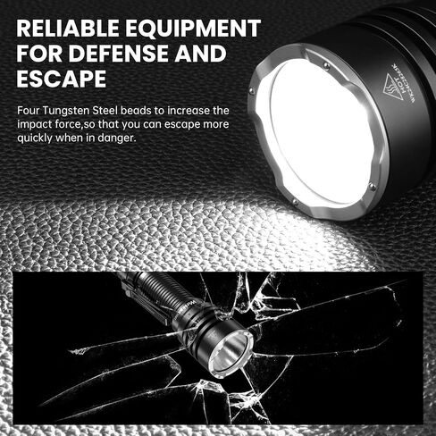 Wurkkos LED Tactical Flashlight Rechargeable - TD03 EDC Flashlight 1800 High Lumens - Tail Rotary Switch One Click Strobe Flashlight Longest Range 1158 feet for Outdoor Indoor Activities in Kuwait