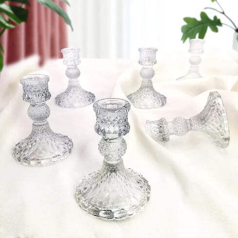 Glass Candle Holders, Decorative Candlestick Holder for Formal Events, Gold Candlestick Holders Set, Candelabra Elegant Decoration for Table (Champagne) in Saudi Arabia