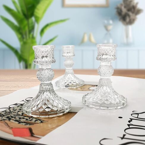 Glass Candle Holders, Decorative Candlestick Holder for Formal Events, Gold Candlestick Holders Set, Candelabra Elegant Decoration for Table (Champagne) in Saudi Arabia