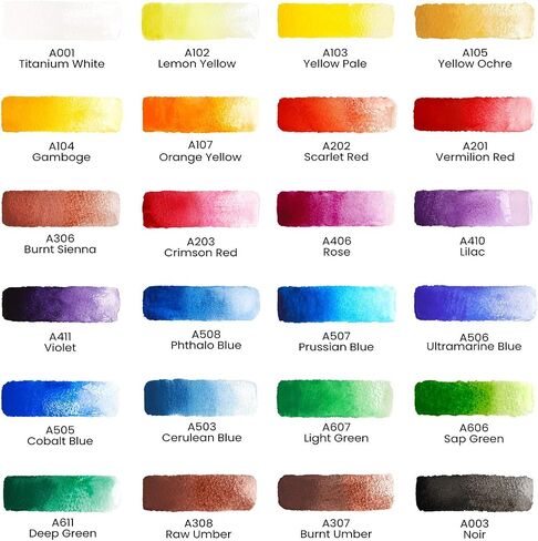 ARTEZA Watercolor Paint Set, 12 Colors in 12 ml/0.4 US fl oz Tubes, Premium Non Toxic Water Colors Paint for Adults, Artists & Hobby Painters, Vibrant Watercolor Paints in Saudi Arabia