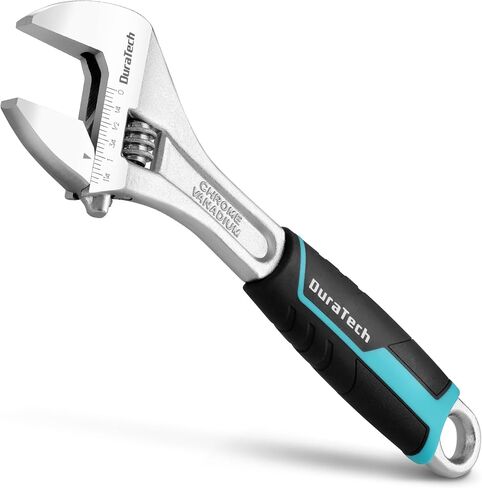 DURATECH 6-Inch Adjustable Wrench, Cr-V Steel Wrench, Wide Jaw Wrench, Metric & SAE Scales, for Home, Garage, Workshop and DIY in Saudi Arabia