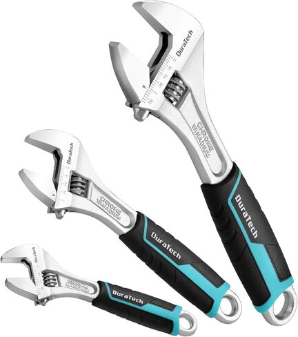 DURATECH 6-Inch Adjustable Wrench, Cr-V Steel Wrench, Wide Jaw Wrench, Metric & SAE Scales, for Home, Garage, Workshop and DIY in Saudi Arabia
