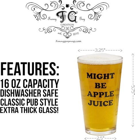 Funny Guy Mugs Bear + Deer = BEER? 16 oz Pint Glass in Kuwait