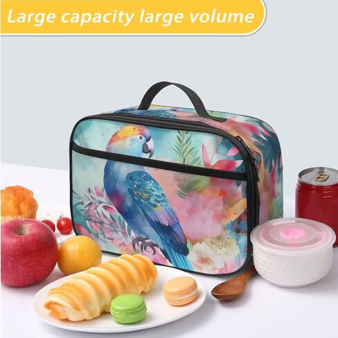 Animal Print Backpack Set for Girls Blue Floral Bird Parrot Backpack with Lunch Box Elementary Student Outing Daily Lightweight 17 Inch Bookbag Cute School Bag in Saudi Arabia