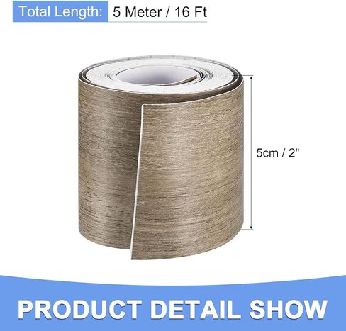 شريط إصلاح الحبوب الخشبية - عبوة واحدة من شريط خشبي ذاتي اللصق يناسب الطاولات والأبواب وتجديد أثاث الأرضيات - رقعة لاصقة متينة متعددة الاستخدامات من مادة PVC - (بني 4.7 بوصة × 16 قدم) in Kuwait