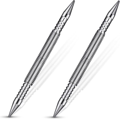 2 Pcs Spring Nail Set Tool 1/16 1/31 Inch Hammerless Trim Spring Loaded Nail Set Spring Nail Punch Tool Door Hinge Pin Remover Dual Head Nail Punch Tool for Home Improvement, 3500 PSI Striking Force in Kuwait