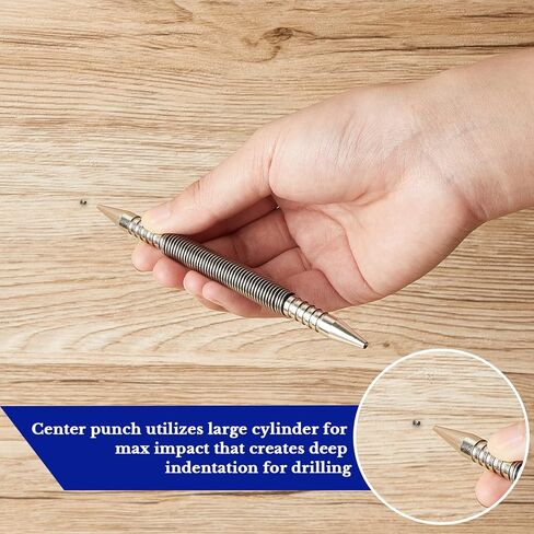 2 Pcs Spring Nail Set Tool 1/16 1/31 Inch Hammerless Trim Spring Loaded Nail Set Spring Nail Punch Tool Door Hinge Pin Remover Dual Head Nail Punch Tool for Home Improvement, 3500 PSI Striking Force in Kuwait