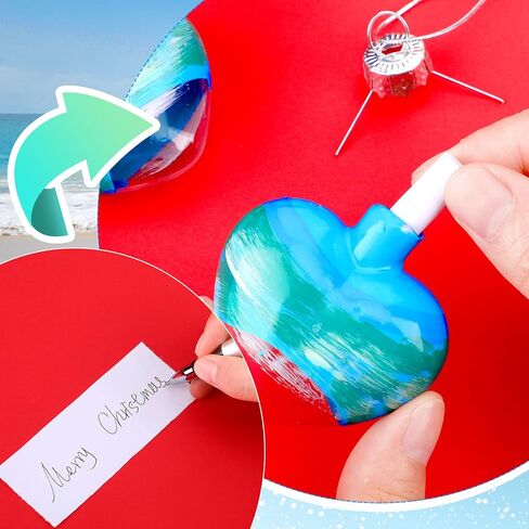 Funtery 6 Pcs Valentine's Day Glass Heart Ornaments Beach Themed Ornament for Christmas Tree Decorations Blue Sea Decorative Hanging Ornaments for Holiday Wedding Party in Saudi Arabia