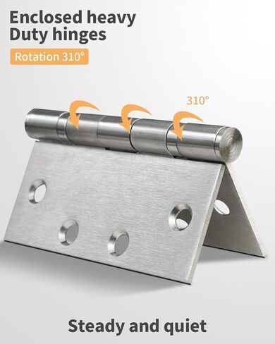 Stainless Steel Matte Black 4.5'' Door Hinges for Exterior Doors Ball Bearing Door Hinges 4.5in x 4.5in Door Hinges with Square Corners, Heavy-Duty, 2PACK in Saudi Arabia