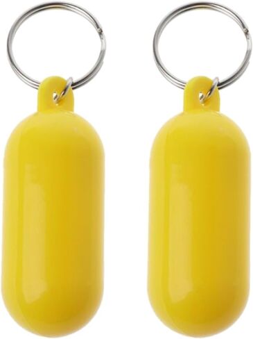2 Pieces Yellow Floating Keychain Pills-Shape Float Key Rings for Boat Sailings Kayak Surfing Water Sports Floating Key Chain Kayak Hardware Kayaking in Saudi Arabia