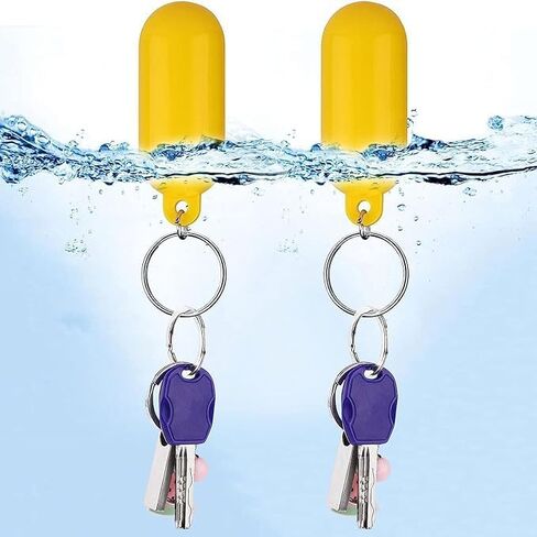 2 Pieces Yellow Floating Keychain Pills-Shape Float Key Rings for Boat Sailings Kayak Surfing Water Sports Floating Key Chain Kayak Hardware Kayaking in Saudi Arabia