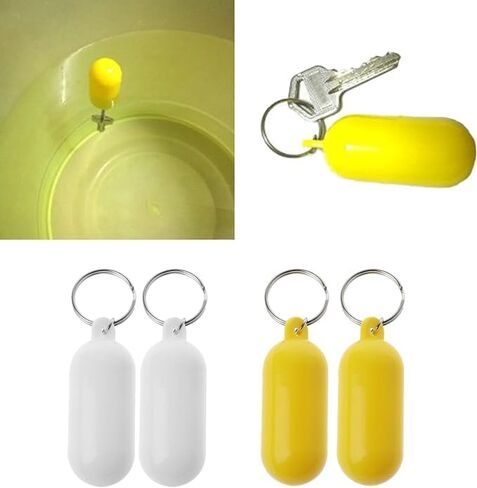2 Pieces Yellow Floating Keychain Pills-Shape Float Key Rings for Boat Sailings Kayak Surfing Water Sports Floating Key Chain Kayak Hardware Kayaking in Saudi Arabia