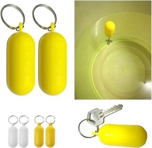 2 Pieces Yellow Floating Keychain Pills-Shape Float Key Rings for Boat Sailings Kayak Surfing Water Sports Floating Key Chain Kayak Hardware Kayaking in Saudi Arabia