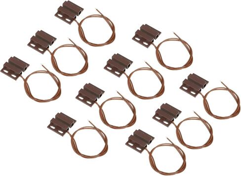 PATIKIL Magnetic Reed Switch, 10 Pack NC Wired Surface-Mounted Magnetic Contact Switch for Door Window, Black in Saudi Arabia