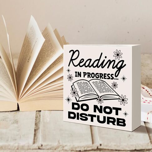 علامة القراءة لا تزعج، ديكور مكتب عاشق الكتب، ديكور للقراءة لغرفة النوم على الرف المنزلي، هدايا كتابية للنساء والفتيات محبي الكتب، قارئ الكتب الذي يذاكر كثيرا، دودة الكتب، القراءة قيد التقدم in Kuwait