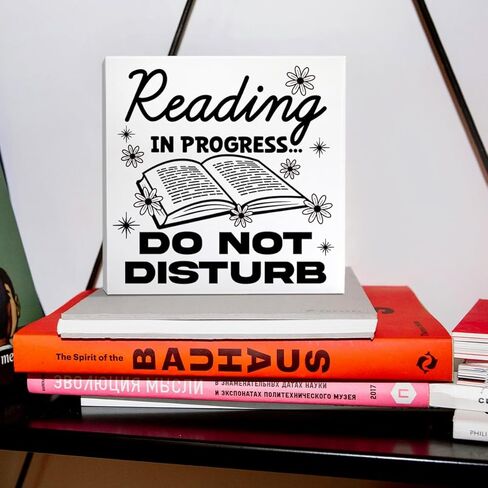 علامة القراءة لا تزعج، ديكور مكتب عاشق الكتب، ديكور للقراءة لغرفة النوم على الرف المنزلي، هدايا كتابية للنساء والفتيات محبي الكتب، قارئ الكتب الذي يذاكر كثيرا، دودة الكتب، القراءة قيد التقدم in Kuwait