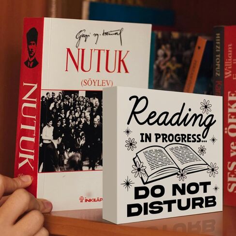 علامة القراءة لا تزعج، ديكور مكتب عاشق الكتب، ديكور للقراءة لغرفة النوم على الرف المنزلي، هدايا كتابية للنساء والفتيات محبي الكتب، قارئ الكتب الذي يذاكر كثيرا، دودة الكتب، القراءة قيد التقدم in Kuwait