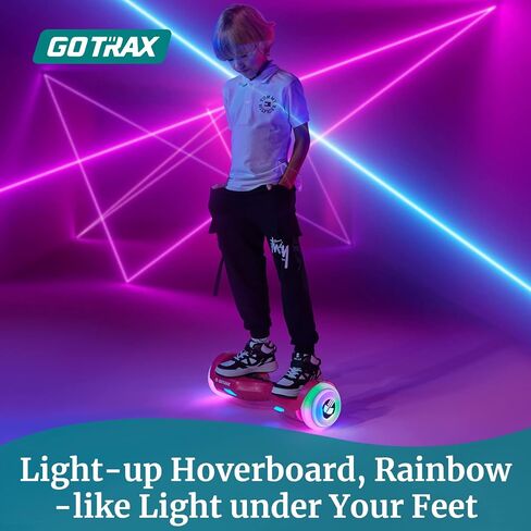 Gotrax Hoverboard with 6.5" LED Wheels & Headlight, Max 4/5 Miles Range, 6.2mph Power by Dual Brushless Motor, UL2272 Certified and 50.4Wh/65.52Wh Battery Self Balancing Scooters for 44-176lbs Kids in Saudi Arabia