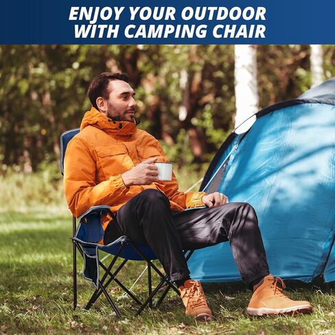 SAILARY Oversized Portable Outdoor Chairs, Weight Capacity 325 lbs with Cup Holder, Storage Pocket, Carry Bag Red in Kuwait