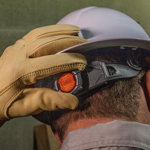 Klein Tools 60406RL Hard Hat, Rechargeable Headlamp, Non-vented, Full Brim Style, Padded Self-Wicking Odor-Resistant Sweatband, Tested up to 20kV, White in Saudi Arabia