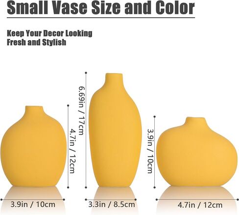 Tan Small vase Set of 3,Mini Cute Brown Home Decor Small Vases for Flowers,Brown Dining Table Centerpieces for Living Room Office Bookshelf Centerpieces and Entryway Decor,Boho Small Vase in Saudi Arabia