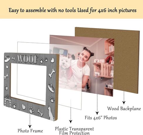 إطار صورة للأصدقاء، إطار صور خشبي مع حامل، هدايا الصداقة، هدايا عيد ميلاد للنساء والرجال، أخت الصديق، ديكور مكتب المنزل، إطار الصورة على الطاولة -xk18 in Kuwait