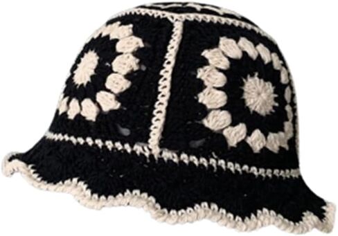 Crochet Bucket Hat for Women Knit Handmade Foldable Cap Casual Fisherman Caps Knitted Hats in Saudi Arabia