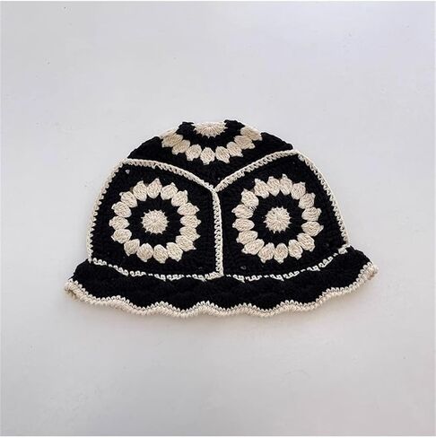 Crochet Bucket Hat for Women Knit Handmade Foldable Cap Casual Fisherman Caps Knitted Hats in Saudi Arabia