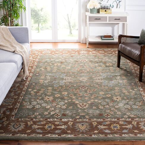 SAFAVIEH Total Performance Collection Runner Rug - 2'3" x 9', Ivory & Taupe, Hand-Hooked Oriental, Non-Shedding & Easy Care, Ideal for High Traffic Areas in Living Room, Bedroom (TLP722B) in Saudi Arabia