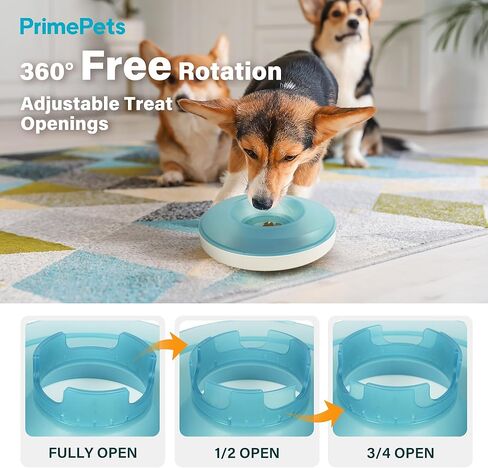 PrimePets Dog Bowls, Interactive Wobble Dog Food Dispenser, Treat Dispenser Toy, Pet Food Bowl for Dogs Cats Up to 3 Cups, Blue in Kuwait