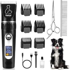 Professional Dog Grooming Kit with 3 Cutter Head, Cordless Dog Clippers with Low Noise Rechargeable Waterproof, Pet Hair Clippers Tools Suitable for Small & Large Dogs Cats with Thick Coats in Saudi Arabia
