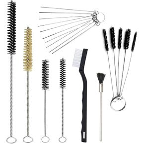 21 Pcs Nylon Mini Cleaning Brush Set Metal Straws Air Brush for Home Household Use Humming Bird Feeders Coffee Machine Tubing Pipe Cleaner Nozzle