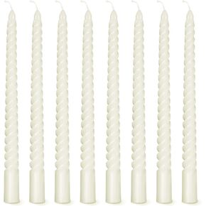 8PCS Spiral Taper Candles,10Inch Twist Taper Candle,White Spiral Candle,Dripless Twisted Candles,Taper Spiral Long Candles Wax Unscented Dinner Candle Stick Candles for Home Decor Party Wedding
