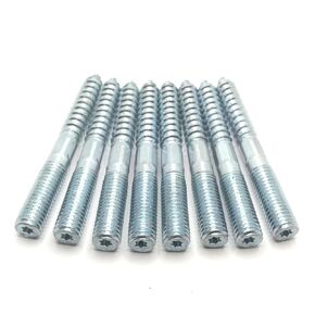 Hanger Bolt M12x100 Silvery Double Headed Bolt Self-Tapping Screw with Hexagon for Furniture 8Pcs