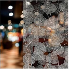 BDF 4WHLV Decorative Window Film White Leaves (36in X 7ft)