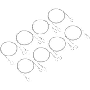 PATIKIL 3.3Ft Safety Cable Lock, 8 Pack Stainless Steel 1.5mm Dia Security Wire Rope with Double Loop for Stage Lighting Luggage Lock Clear