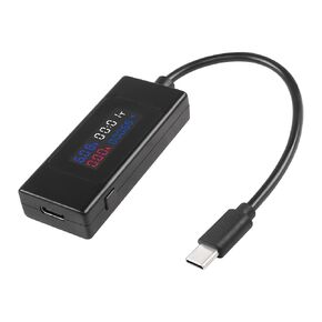 XMSJSIY USB C Voltage Tester Meter Type C Voltage and Current Tester Meter, Power Bank Capacity 4-30V 0-6.5A 195W Digital Multimeter Type C USB Charger with Color LCD Display- 1Pcs