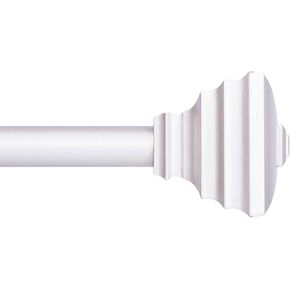 Kenney KN80801 Fast Fit Easy Install Jayden Square End Decorative Window Curtain Rod, 42-120" Adjustable Length, Brushed Nickel Finish, 3/4" Diameter Steel Tube