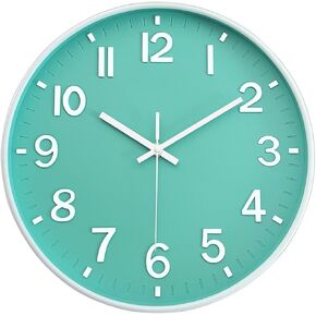 AIRUIFU Wall Clock,12 Inch Silent Non Ticking Wall Clocks Battery Operated -Analog Clock for Office, Home, Kitchen, Bedroom, Living Room Decorative(Olive Green)