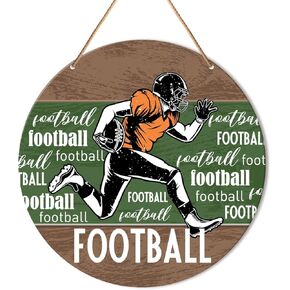 Football Signs Wall Decor, Football Hanging Sign Decor Farmhouse Sport Wall Decorations Wood Sign for Home, Boys Room, Door, Gift for Men Boy Football Player Lover Fans, American Football Room Decor