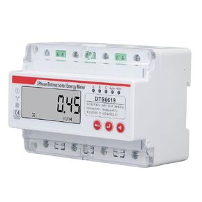 3 Phase 4 Wire Energy Meter LCD Display Multifunctional Bidirectional Electricity Meter Digital Electric Meter DIN Rail Mount 3 x 230 400V