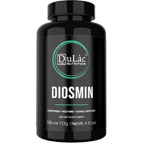 Dulàc - Diosmin Hesperidin 1000mg Hemorrhoid Treatment and Leg Circulation Supplement Diosmin 180 Tablets, Edema Relief for Legs Ankles and Feet Swollen Legs Varicose Veins Spider Veins Hemorrhoids