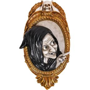 National Tree Company Hanging Wall Decoration, Black, Witch in Mirror, Halloween Collection, 2 Feet
