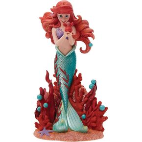Enesco Disney Showcase Botanical The Little Mermaid Ariel Holding Sebastian Figurine, 8 Inch, Multicolor
